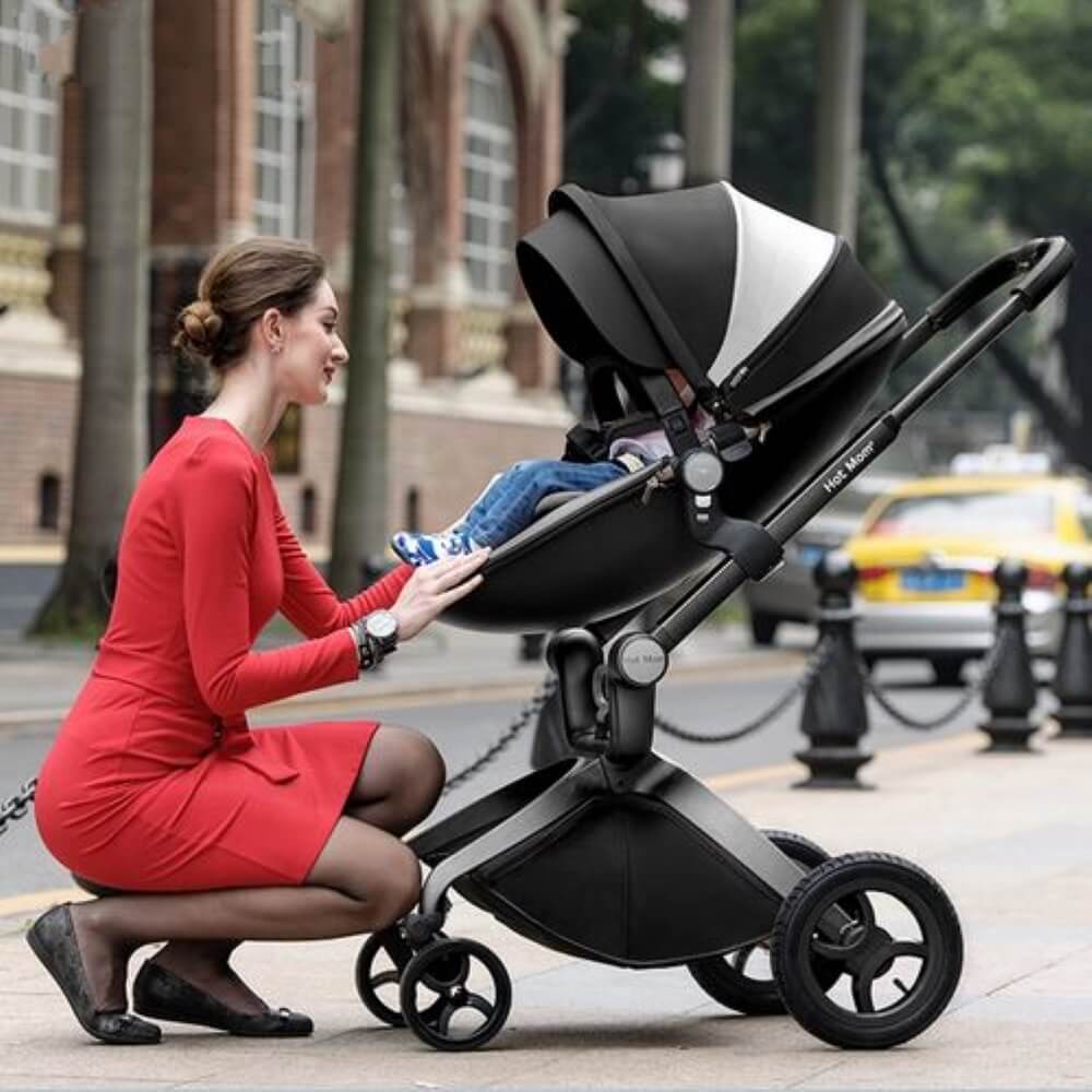 hot mom stroller 2 in 1 pram seat with bassinet