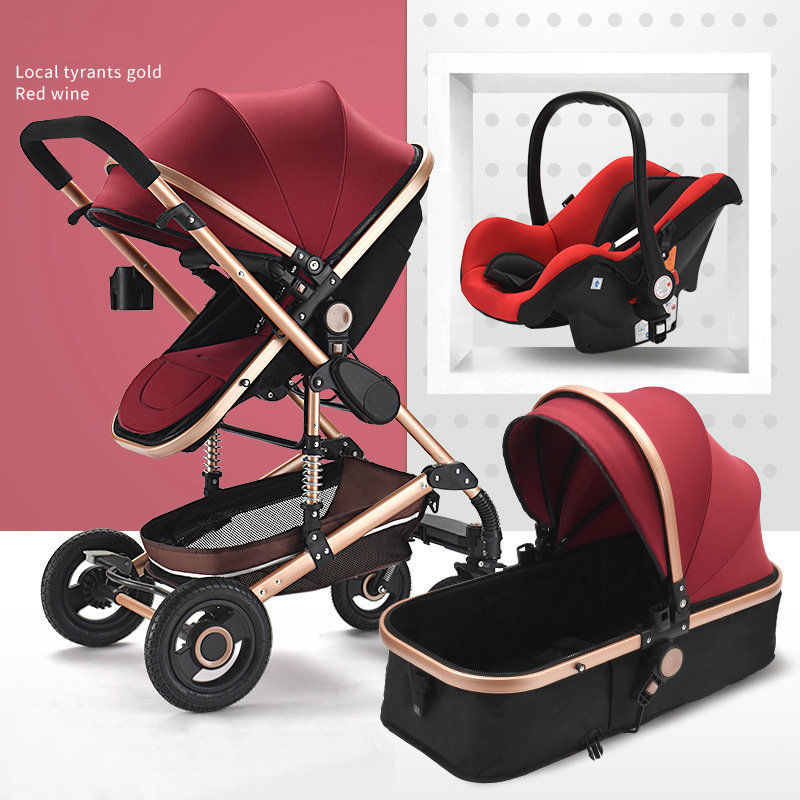 red baby prams