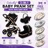3 in 1 black pram