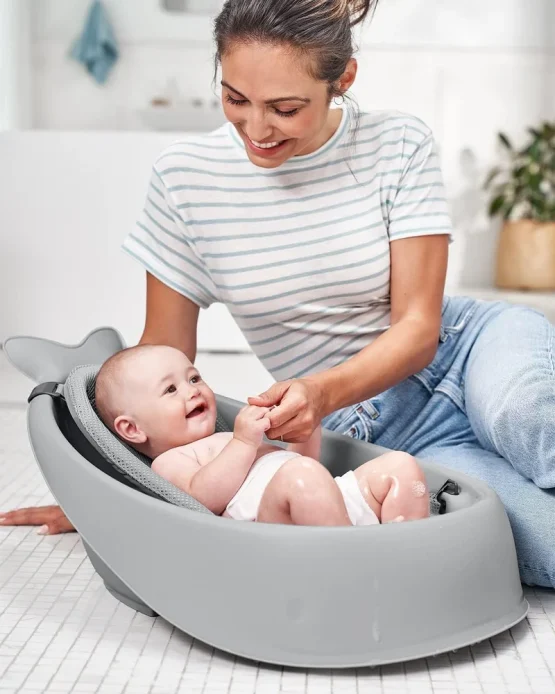 Space saving baby bath tub with smart sling Australia