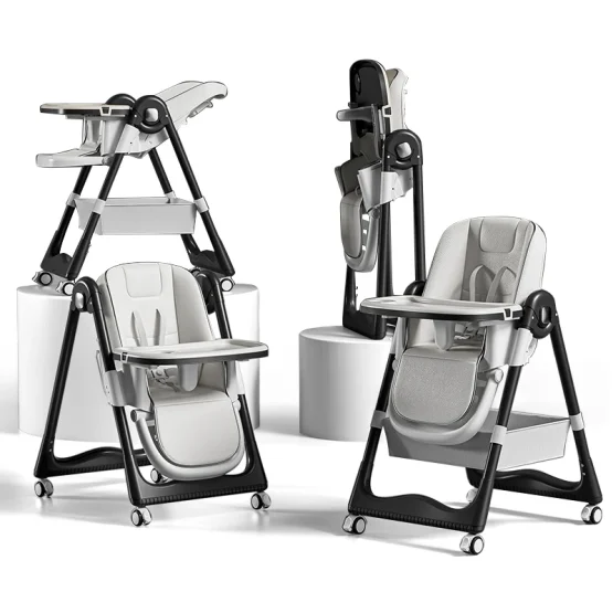 Cuteably 3-in-1 Baby High Chair – Foldable Feeding Chair with Rocking Mode