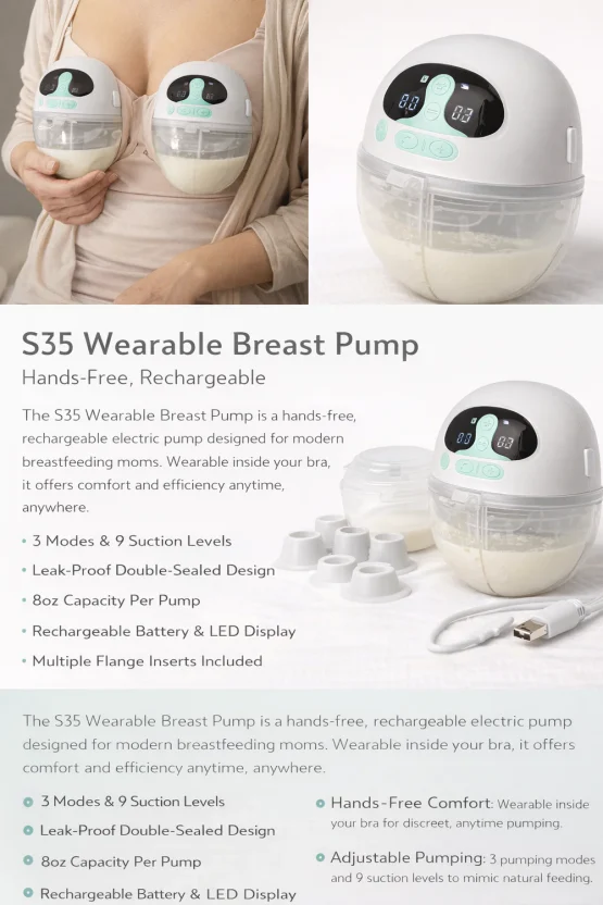 Cuteably S35 Wearable Breast Pump Hands-Free