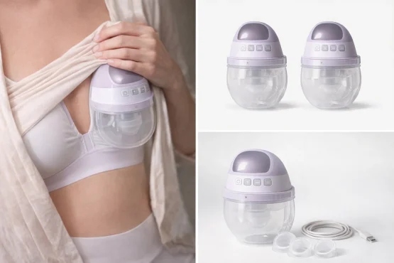 Cuteably S9 Wearable Breast Pump – White | Silent, Hands‑Free, Leak‑Proof, 3 Modes