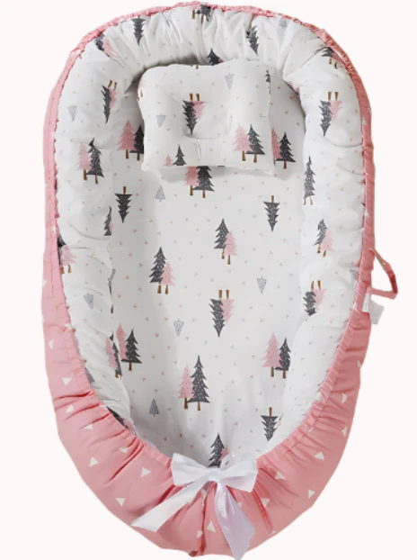 Pink Tree Infant Lounger & Portable Baby Bed
